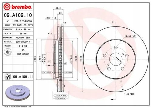 TARCZA HAM PRZOD LE 319X28 V BREMBO na Arena.pl