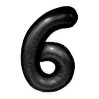 Balon foliowy cyfra 6 czarna,  100 cm
