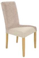 Pokrowiec Na Krzesło Chłodny Beż Welur Elastyczny