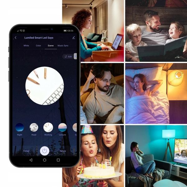 Żarówka LED E27 A60 9W = 60W RGB TUYA Ściemnialna Inteligentna WiFi zdjęcie 11