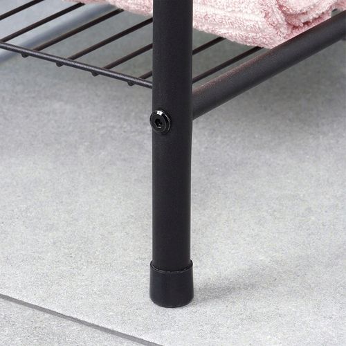 Stojak NA RĘCZNIKI wieszak łazienkowy podłogowy stojący czarny + półka na Arena.pl