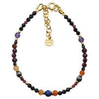 Bransoletka znak zodiaku baran - mix kamieni i srebro złocone