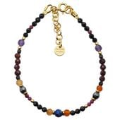 Bransoletka znak zodiaku baran - mix kamieni i srebro złocone