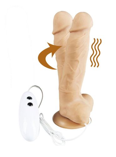 dildo z wibracją rotacją pilot cielisty 18 cm na Arena.pl