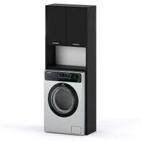 Szafka Łazienkowa Stojąca Nad Pralkę Słupek Regał Półki Loft Czarna