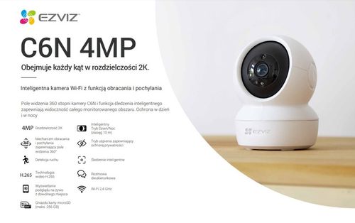 Kamera EZVIZ obrotowa wewnętrzna 4MP CSC6N IP WIFI na Arena.pl