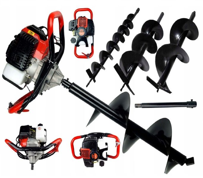 Wiertnica spalinowa ŚWIDER SPALINOWY + 3 wiertła 10/20/30cm przedłużka zdjęcie 1