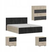Zestaw sypialniany WENECJA łóżko 160x200 szafki nocne komoda SONOMA