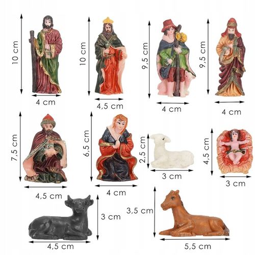 FIGURY DO SZOPKI BOŻONARODZENIOWEJ 10 CM KOMPLET 10 FIGUR + GRATIS! na Arena.pl