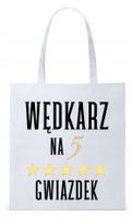 Dla Wędkarza Rybaka Torba Eco Biała Shopper Z Nadrukiem Ze Zdjęciem