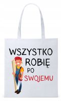 Dla Stolarza Na Prezent Torba Eco Biała Shopper Z Nadrukiem Ze Zdjęciem