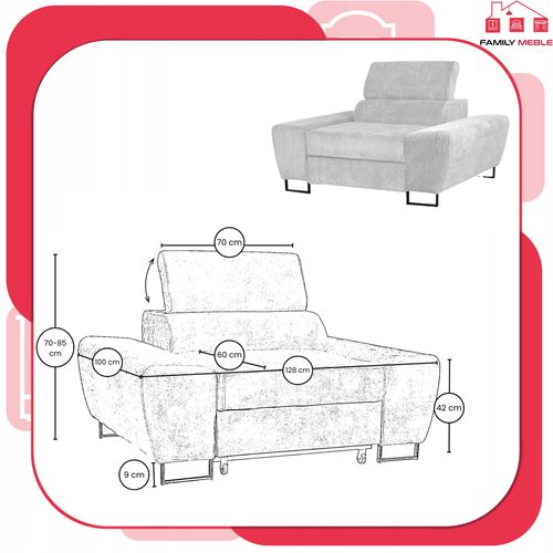 Zestaw mebli wypoczynkowych salonu Savio Sofa 2os fotele beż Family Meble na Arena.pl