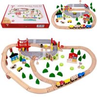 LT277 DREWNIANA KOLEJKA 92 MIASTECZKO TOR POCIĄG LOKOMOTYWA