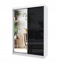 Szafa Przesuwna PARIS 150 połysk w kolorze czarnym z lustrem