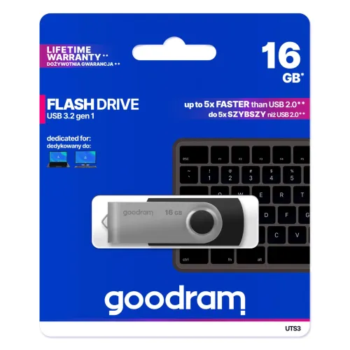 pendrive 16 gb usb 3.2 gen 1 uts3 goodram - czarny na Arena.pl