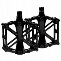 PEDAŁY ROWEROWE metalowe platformowe czarne aluminiowe MOCNE MTB PINY 9/16"