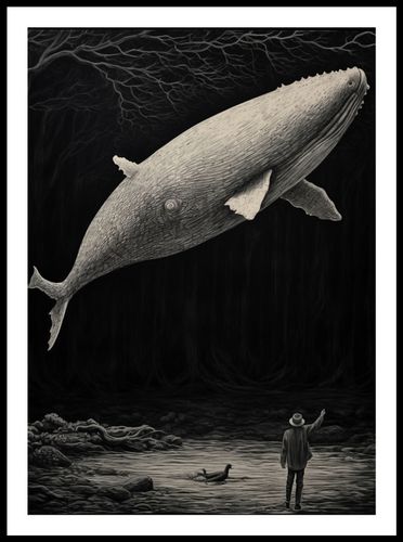 Plakat 50x70cm Biały Wieloryb na Arena.pl