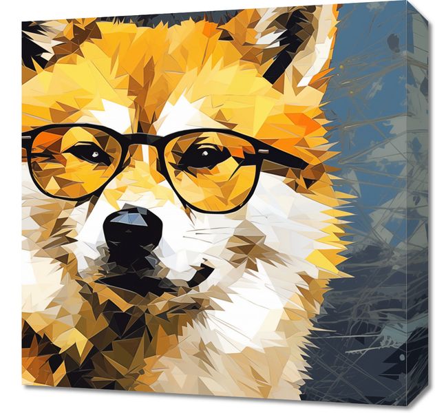 Obraz 50x50cm Intelektualny Psiak zdjęcie 1