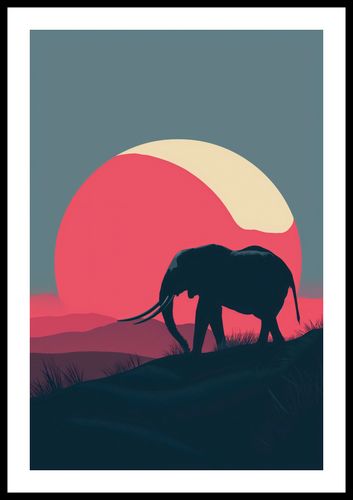 Plakat 40x60cm Słoń przy Czerwieni na Arena.pl