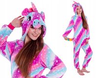 JEDNOROŻEC PIŻAMA Kigurumi Galaxy Unicorn w Gwiazdki Onesie XL 174-182 cm
