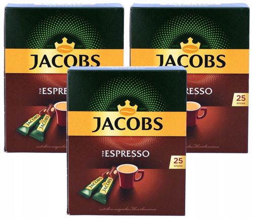 Kawa rozpuszczalna Jacobs Espresso w saszetkach 3x25 saszetek 45g z Niemiec na Arena.pl