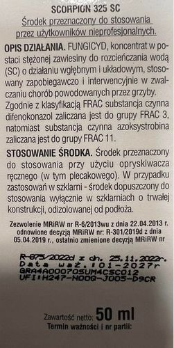 SUMIN SCORPION 325 SC środek grzybobójczy na alternariozę rdzę 50 ml na Arena.pl