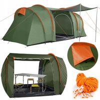 Namiot turystyczny 8-os 2 sypialnie tropik wodoodporny 3000mm SOLIDNY