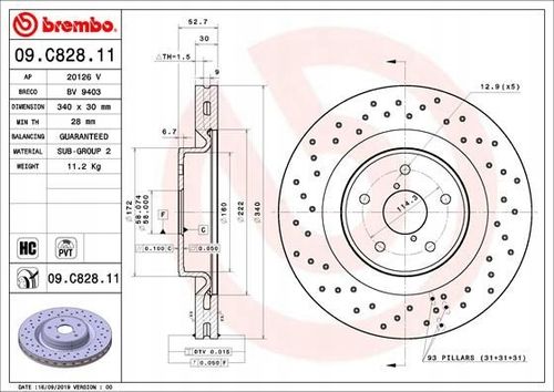 TARCZA HAM PRZOD 340X30 V BREMBO na Arena.pl