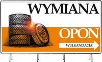 BANER REKLAMOWY 100x50 cm projekt w cenie wymiana opon dużo wzorów