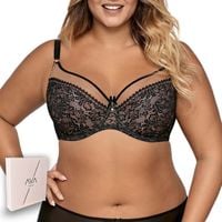 Ava 1396 Stanik BIUSTONOSZ Miękki soft wygodny Koronkowy 95F czarny