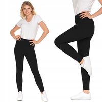 Legginsy Damskie Długie Prążkowane Wysoki Stan Kryjące Wygodne MORAJ L/XL