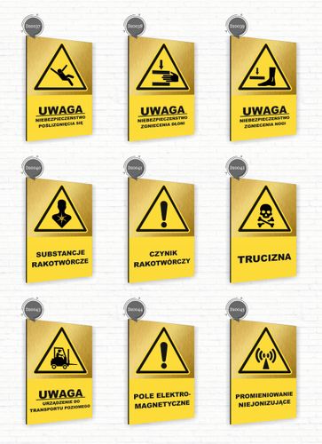 Tabliczka znak informacyjny 40x30 Złota NIE URUCHAMIAĆ Aluminiowa NADRUK UV na Arena.pl