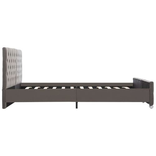 Emaga Rama łóżka, szara, tapicerowana aksamitem, 180x200 cm na Arena.pl