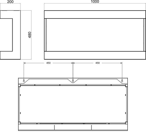 AFLAMO Biokominek Ścienny CARTER 100 (100 cm) na Arena.pl
