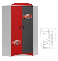 szafa do pokoju dziecka SUPER CAR N28 szafa narożna dziecięca grafika AUTO