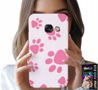 ETUI DO SAMSUNG A5 2017 - RÓŻOWE PSIE ŁAPKI, PLECKI, OBUDOWA CASE