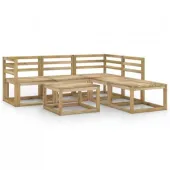 SOFA OGRODOWA DREWNIANA KANAPA ZESTAW Mebli Balkon