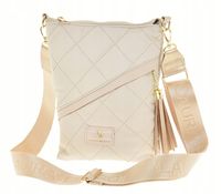Laura Biaggi - torebka listonoszka beżowy pikowany mat złoty chwost L323012