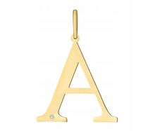 ZŁOTA ZAWIESZKA DUŻA LITERKA A BRYLANT GRAWER 585