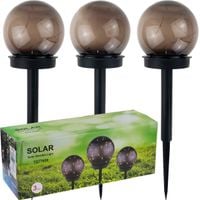 Lampy Led Solar 3Szt. Wbijane Kule Słupek Zestaw Lamp Solarnych Czujnik
