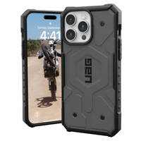 Etui UAG Pathfinder MagSafe do iPhone 15 Pro Max - srebrny