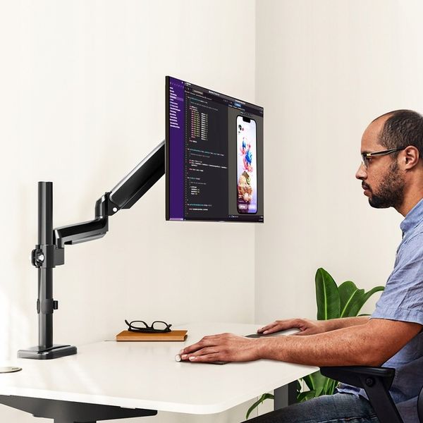 Regulowany WYSOKI Uchwyt Biurkowy do Monitora WIESZAK NA Monitor LCD 13-32" zdjęcie 12