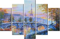 100CM 150CM OBRAZ 5 ELEM ALEJKA PARYŻU ŚCIENNY