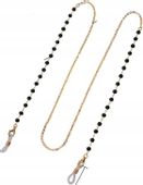 Damski Łańcuszek Ozdobny Do Okularów Czarny Złoty