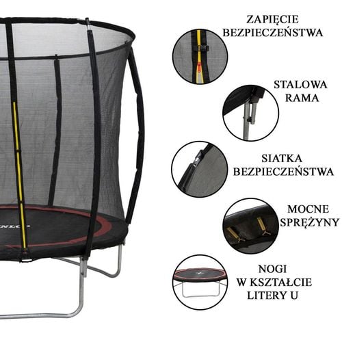 TRAMPOLINA DUNLOP PREMIUM Z SIATKĄ WEWNĘTRZNĄ fi244cm na Arena.pl