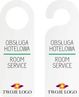 ZAWIESZKA NA DRZWI klamkę hotelowa OBSŁUGA HOTELOWA z twoim logo NADRUK