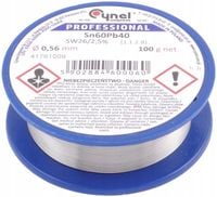 Cyna do lutowania z topnikiem SW26, Cynel, 0,56 mm, 100 g, CYNA 056/100