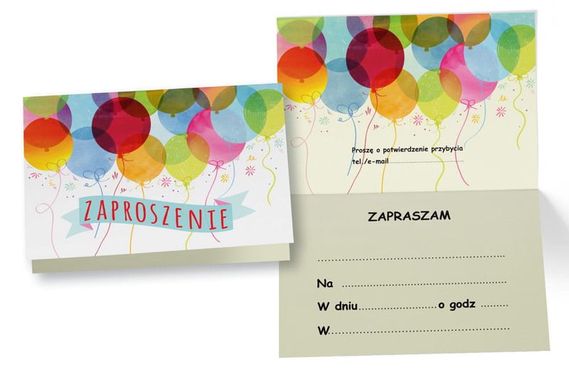Zaproszenie Ogólne (balony) zdjęcie 1