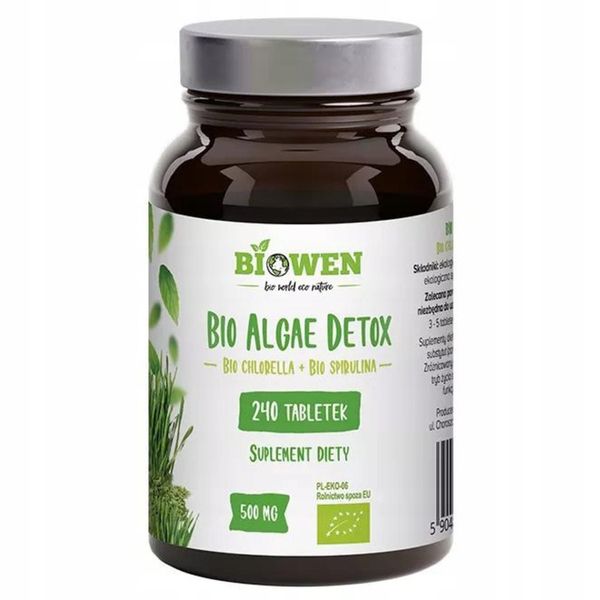 BIO ALGAE DETOX CHLORELLA+SPIRULINA 500MG 240 SZT zdjęcie 2