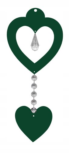 Z16b Zawieszka ozdoba ażur serce kryształ zielony na Arena.pl